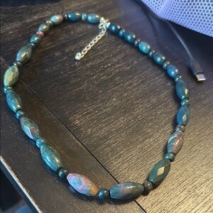 Beautiful stone and beaded necklace 925 silver